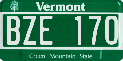 VT license plate BZE170