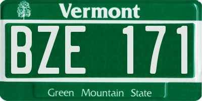 VT license plate BZE171