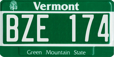 VT license plate BZE174