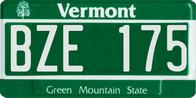 VT license plate BZE175