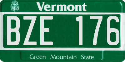 VT license plate BZE176