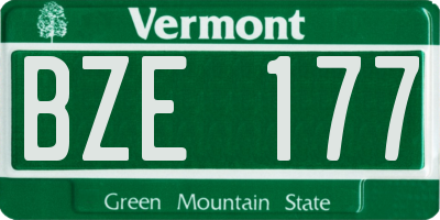VT license plate BZE177