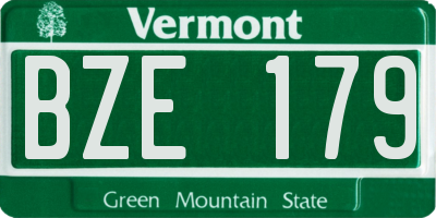 VT license plate BZE179