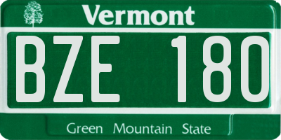 VT license plate BZE180