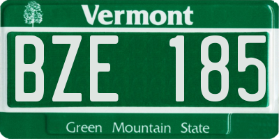 VT license plate BZE185