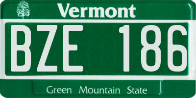 VT license plate BZE186