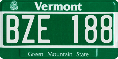 VT license plate BZE188