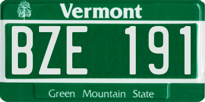 VT license plate BZE191