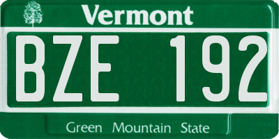 VT license plate BZE192