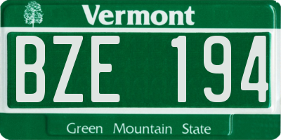 VT license plate BZE194