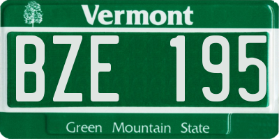 VT license plate BZE195