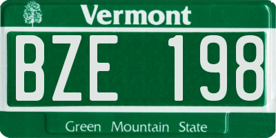 VT license plate BZE198