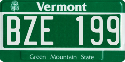 VT license plate BZE199