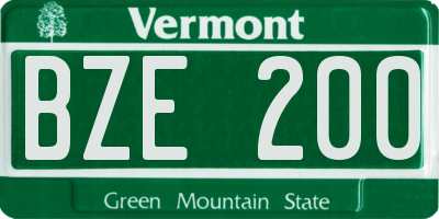 VT license plate BZE200