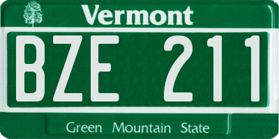VT license plate BZE211