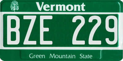 VT license plate BZE229