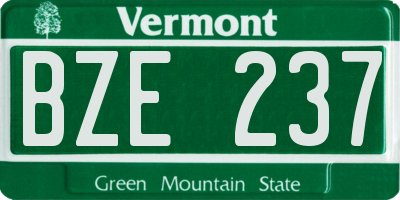 VT license plate BZE237