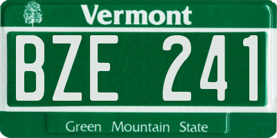 VT license plate BZE241