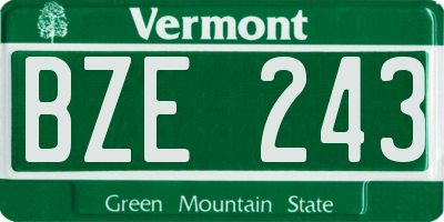 VT license plate BZE243