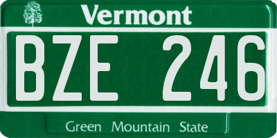 VT license plate BZE246