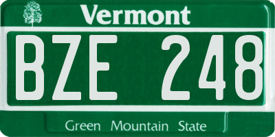VT license plate BZE248