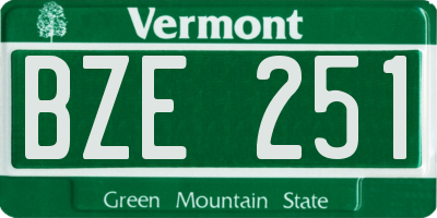 VT license plate BZE251