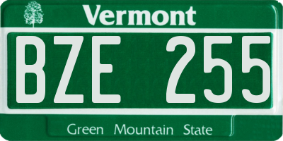 VT license plate BZE255
