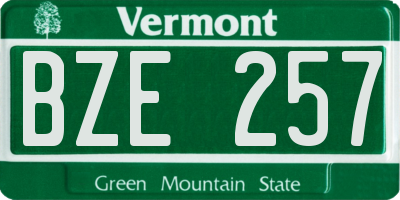 VT license plate BZE257