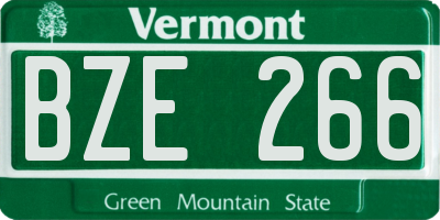 VT license plate BZE266