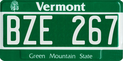 VT license plate BZE267