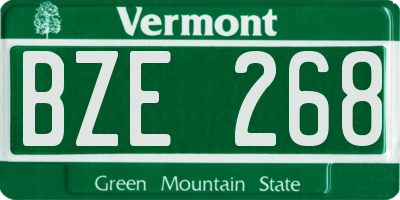 VT license plate BZE268