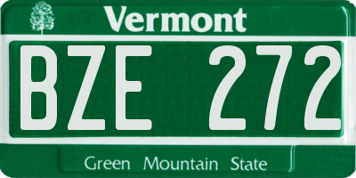 VT license plate BZE272