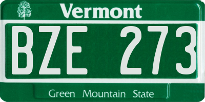 VT license plate BZE273