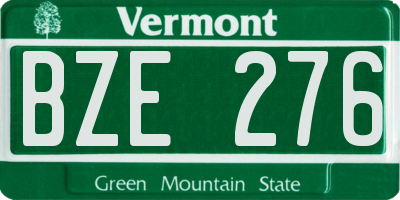 VT license plate BZE276