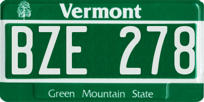 VT license plate BZE278