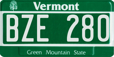 VT license plate BZE280