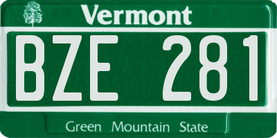 VT license plate BZE281