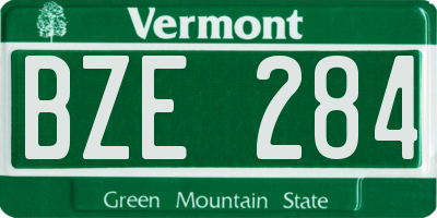 VT license plate BZE284