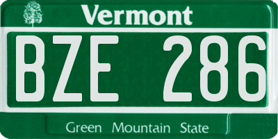 VT license plate BZE286