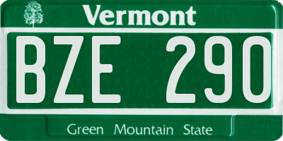 VT license plate BZE290