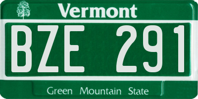 VT license plate BZE291