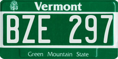 VT license plate BZE297