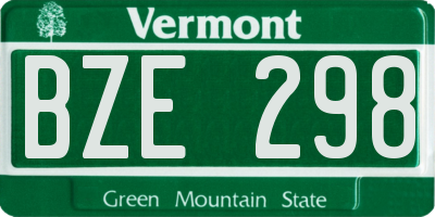 VT license plate BZE298