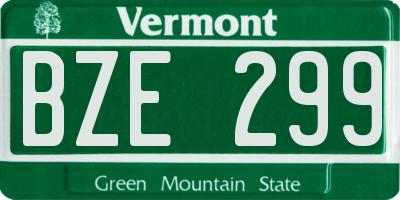 VT license plate BZE299