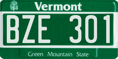 VT license plate BZE301