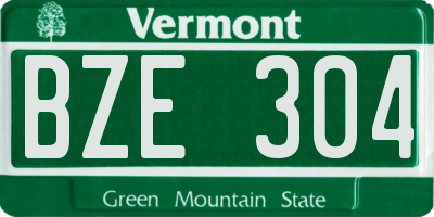 VT license plate BZE304