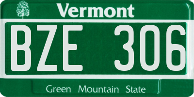 VT license plate BZE306