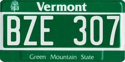 VT license plate BZE307