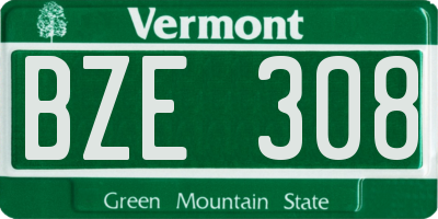 VT license plate BZE308