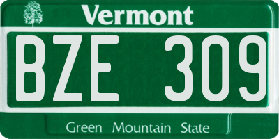 VT license plate BZE309